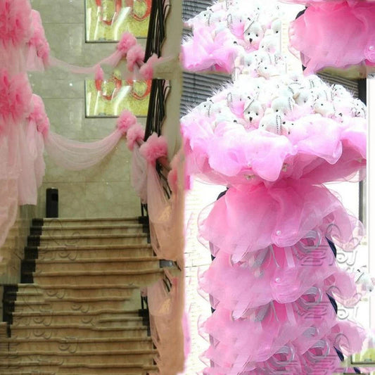 Crystal Tulle Organza Fabric Roll 10m x 48cm Wedding Decor DIY Tutu Sheer Gauze