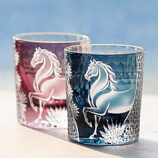 Edo Kiriko Handcrafted Steed Crystal Whisky Glass