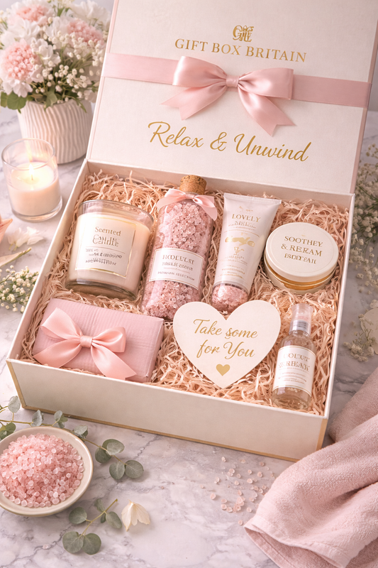 Luxury Self Care Spa Gift Box with Candle Bath Set Relaxation Kit for Women