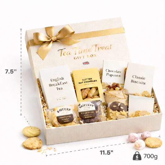 Tea Time Treat Gift Box – English Breakfast Tea & Biscuit Hamper