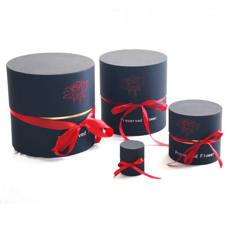 Luxury Preserved Rose Gift Box Forever Real Flowers Valentine Anniversary Hat Box