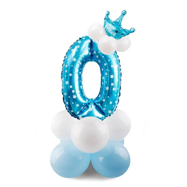17pcs Birthday Number Balloon Set 32 Inch Foil Helium Decor Boy Girl