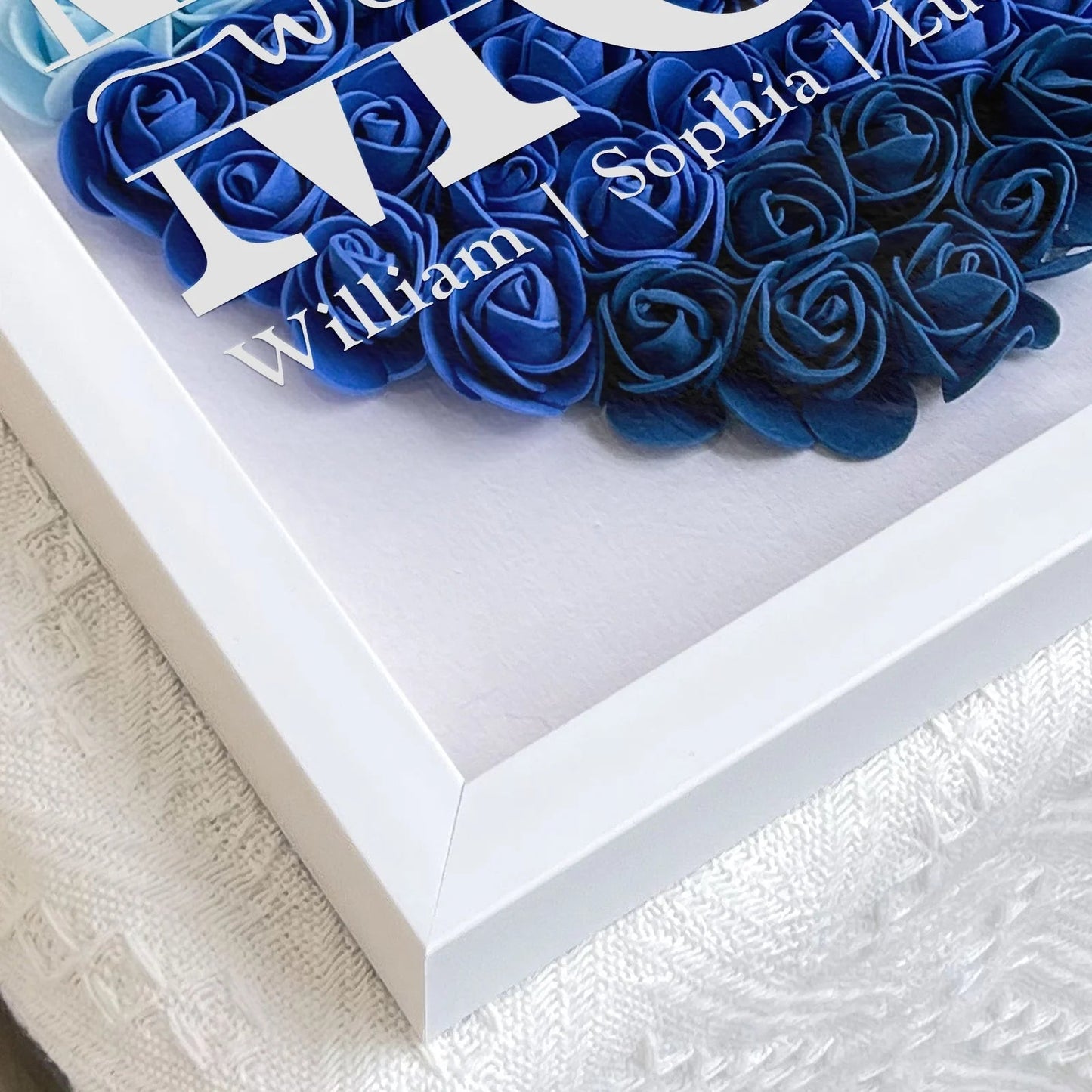 Personalized Flower Shadow Box Gift for Mum Custom Names Rose Frame Mothers Day Present