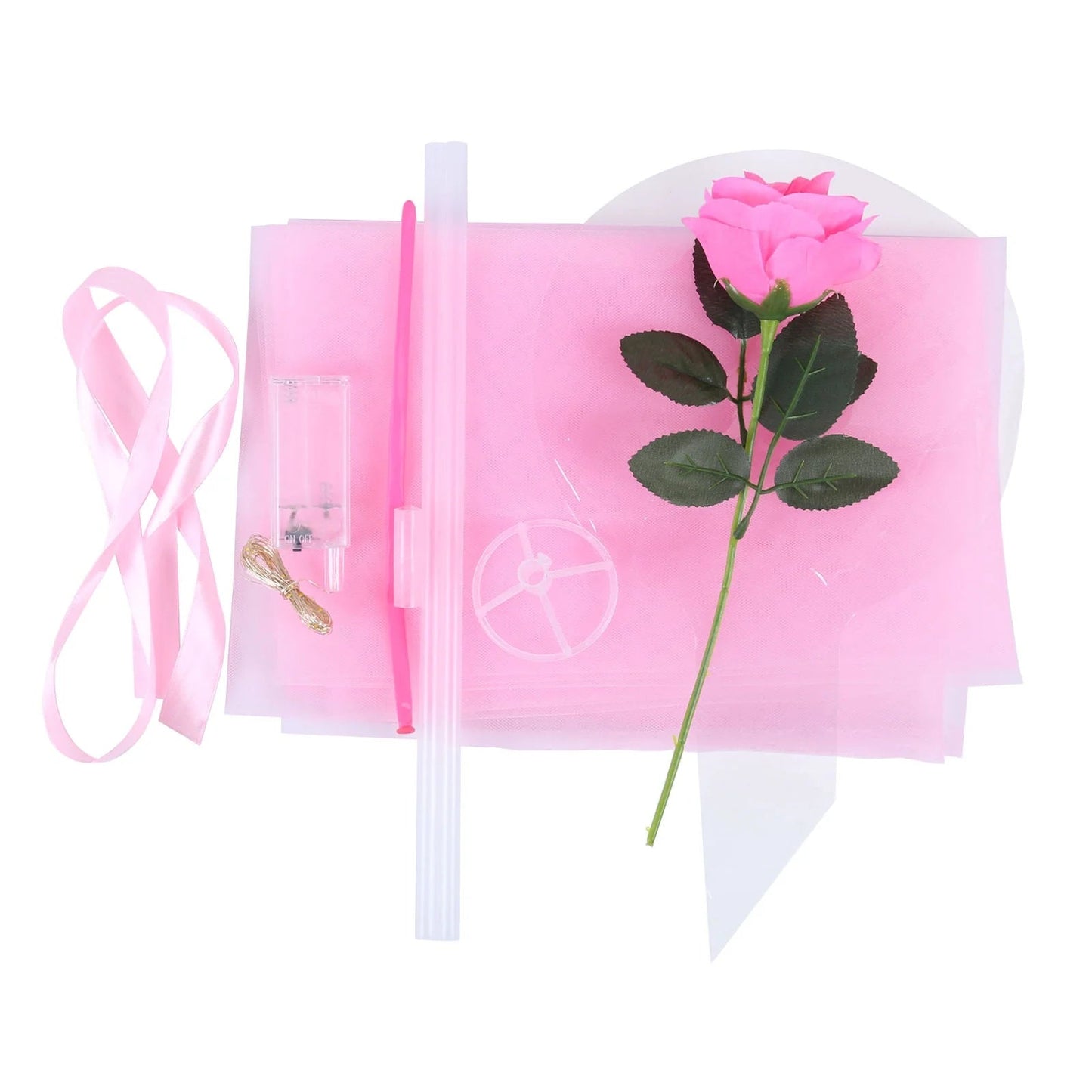 LED Rose Balloon Bouquet Luminous Bobo Ball Valentine Birthday Gift DIY Kit