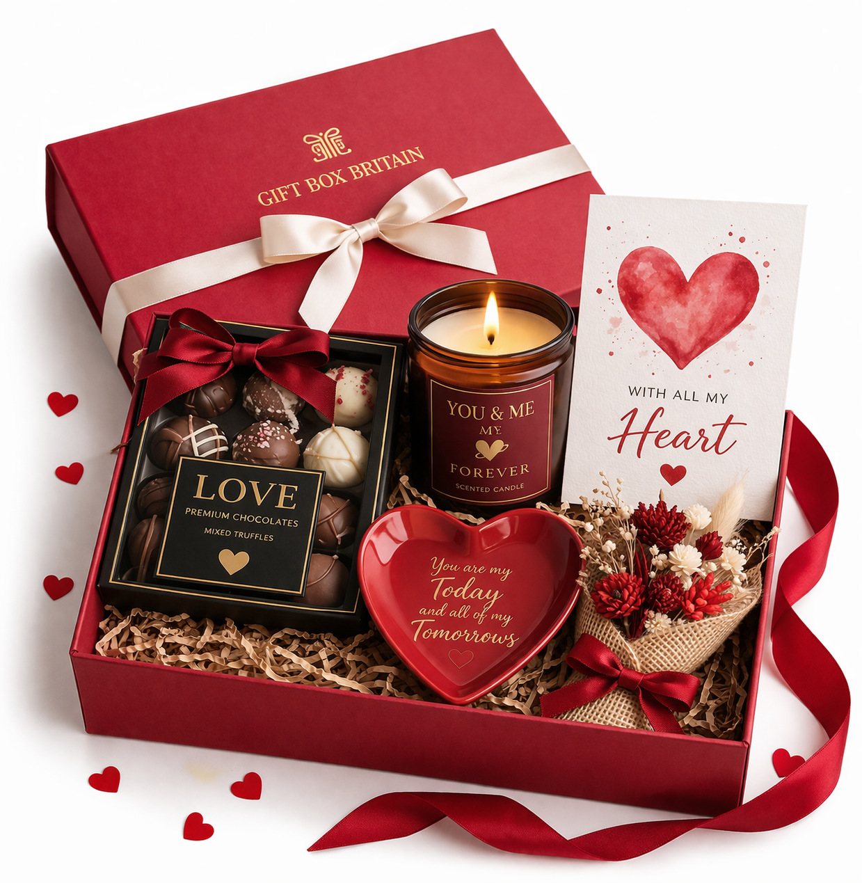 Romantic Gift Box for Couples with Chocolates Candle Love Card Anniversary Gift