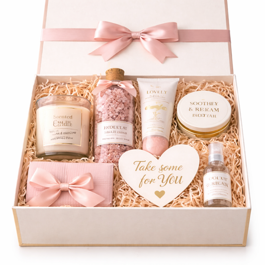 Luxury Self Care Spa Gift Box with Candle Bath Set Relaxation Kit for Women