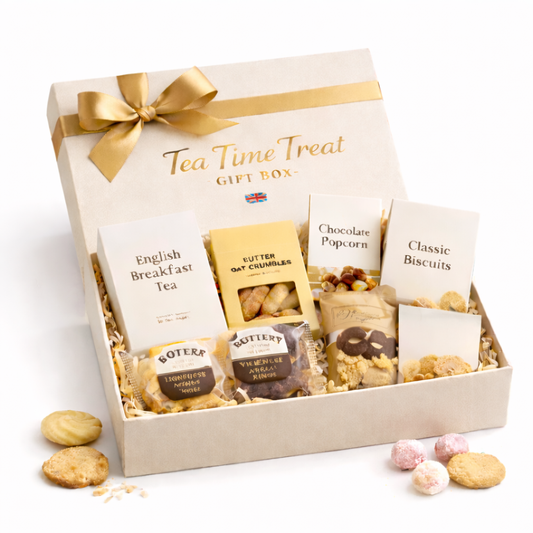 Tea Time Treat Gift Box – English Breakfast Tea & Biscuit Hamper