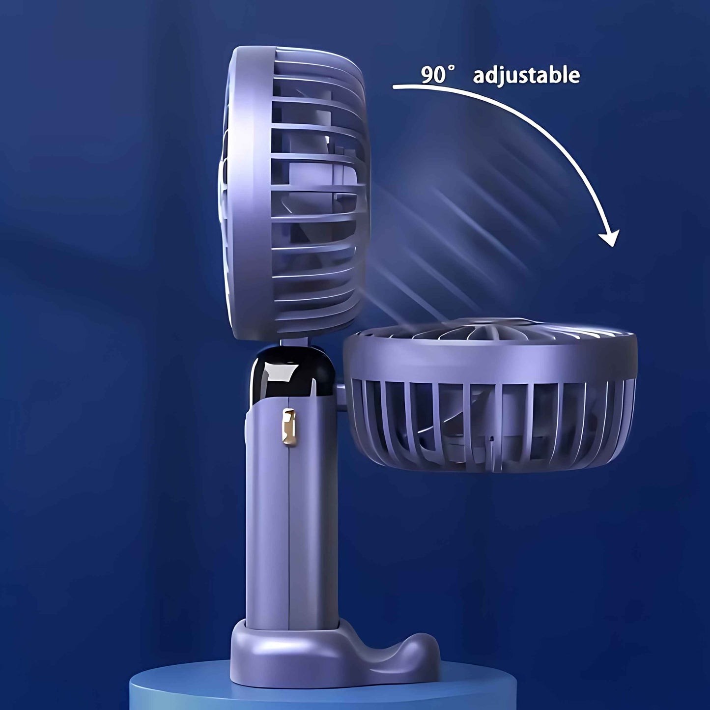 USB Rechargeable Mini Fan – 6 Speed with Smart LED Display